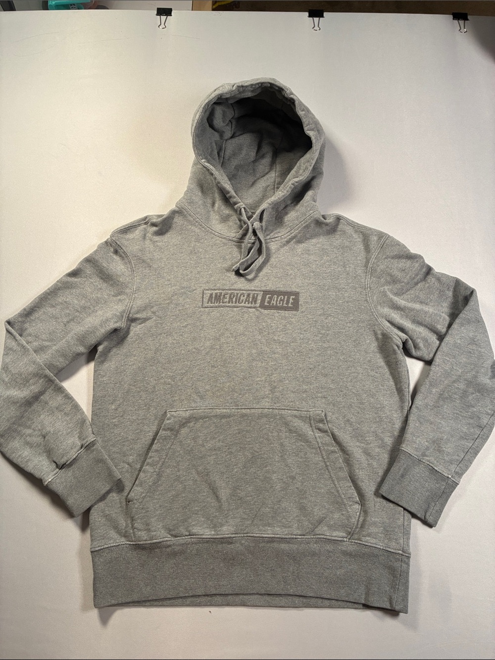 American Eagle Outfitters Light Gray Hooded Pullover Sweatshirt